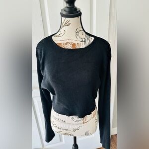 Kindred Bravely Black Ribbed Crew Neck Sweater